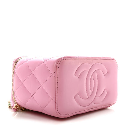 Chanel Lambskin Quilted Small Top Handle Vanity Case With Chain Lilac Light Green 4 of 10