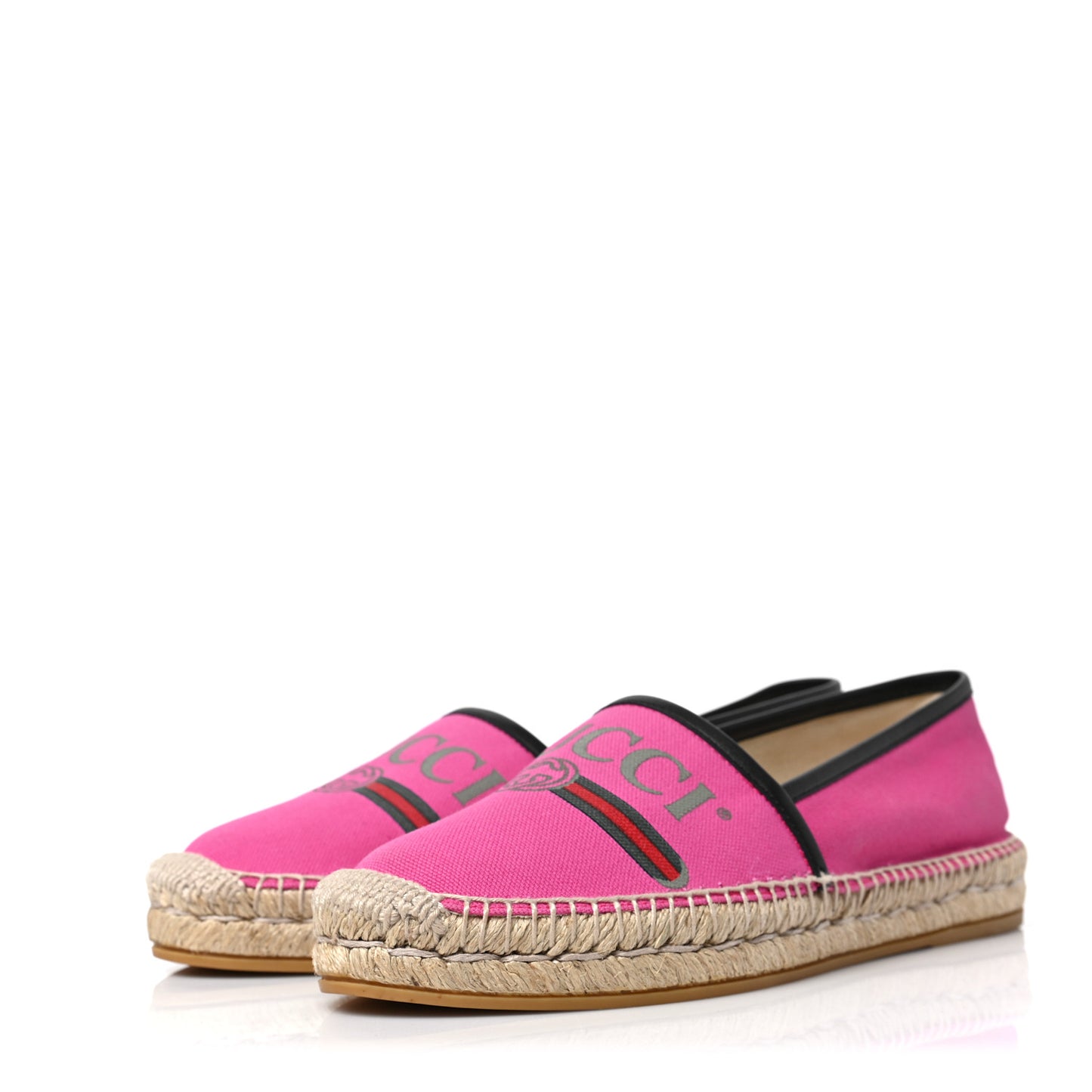 Canvas Logo Espadrilles 38.5 Cyclamen Rose Black