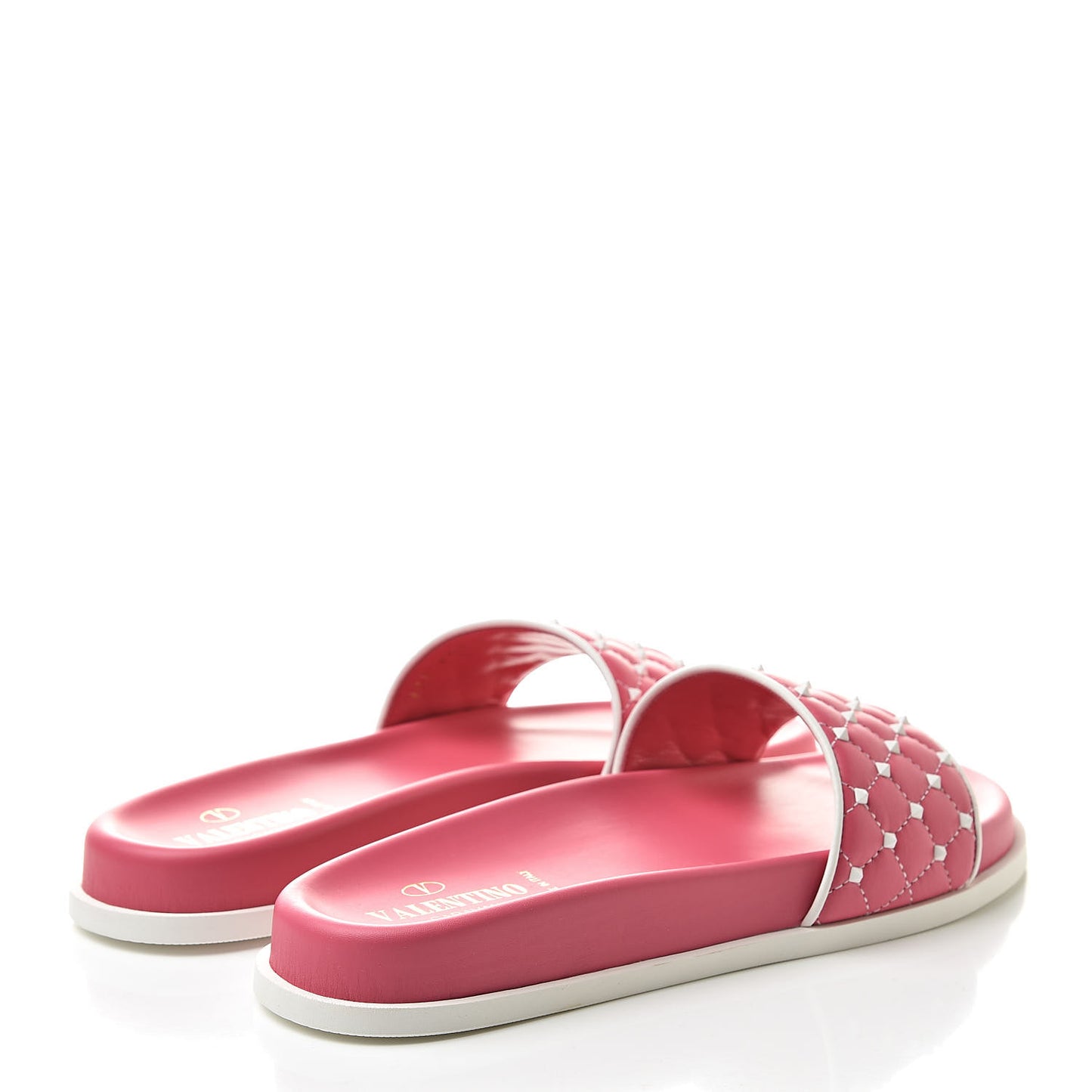 Nappa Free Rockstud Spike Slide Sandals 40 Shadow Pink