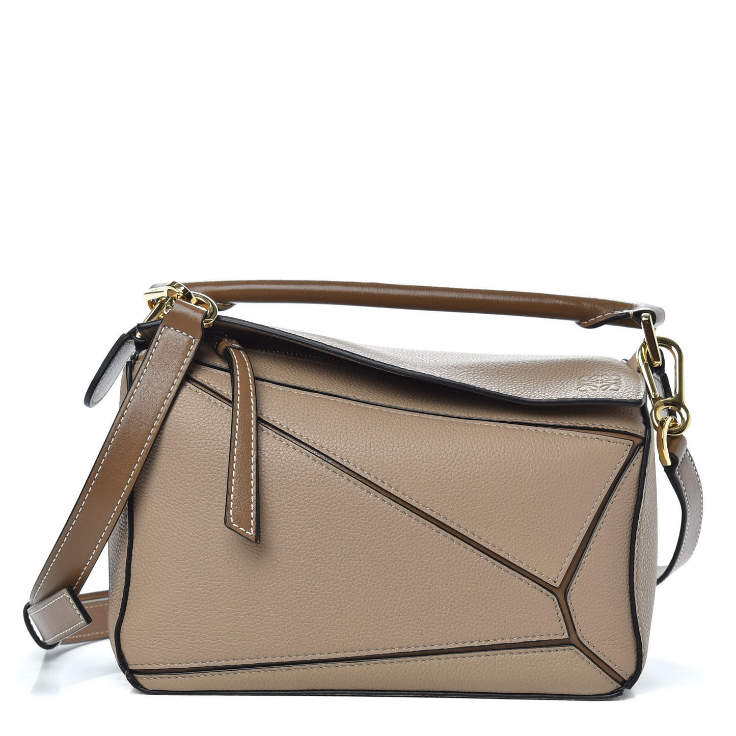 Grained Calfskin Small Puzzle Bag Sand Mink