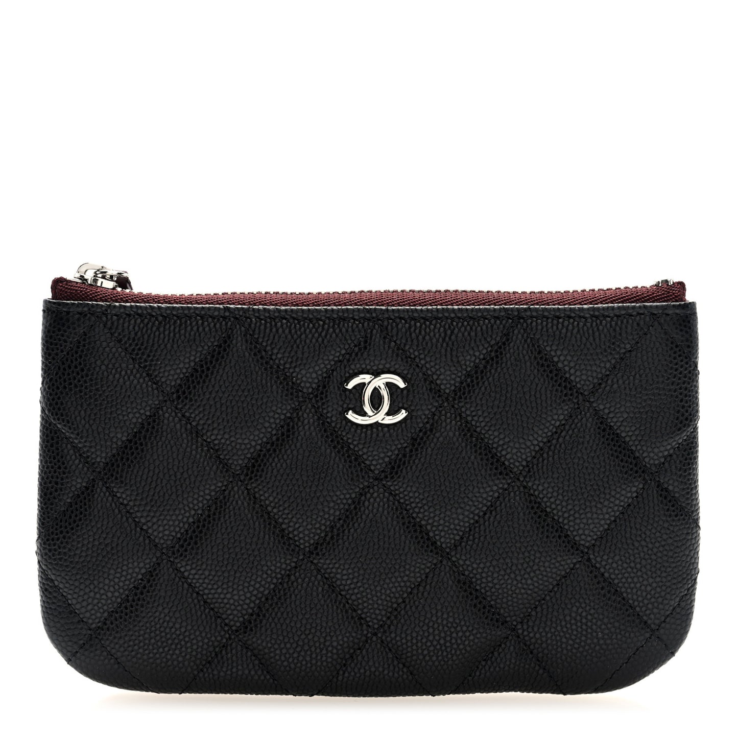 Caviar Quilted Small Cosmetic Case Black