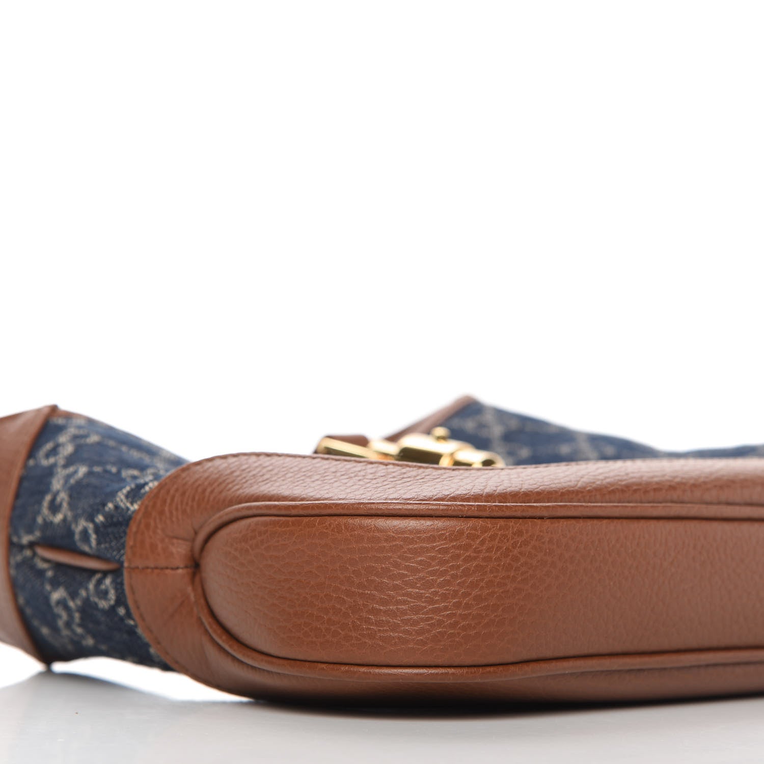 Gucci New Denim GG Monogram Calfskin Small Jackie 1961 Hobo Blue Tea Cuir 6 of 11
