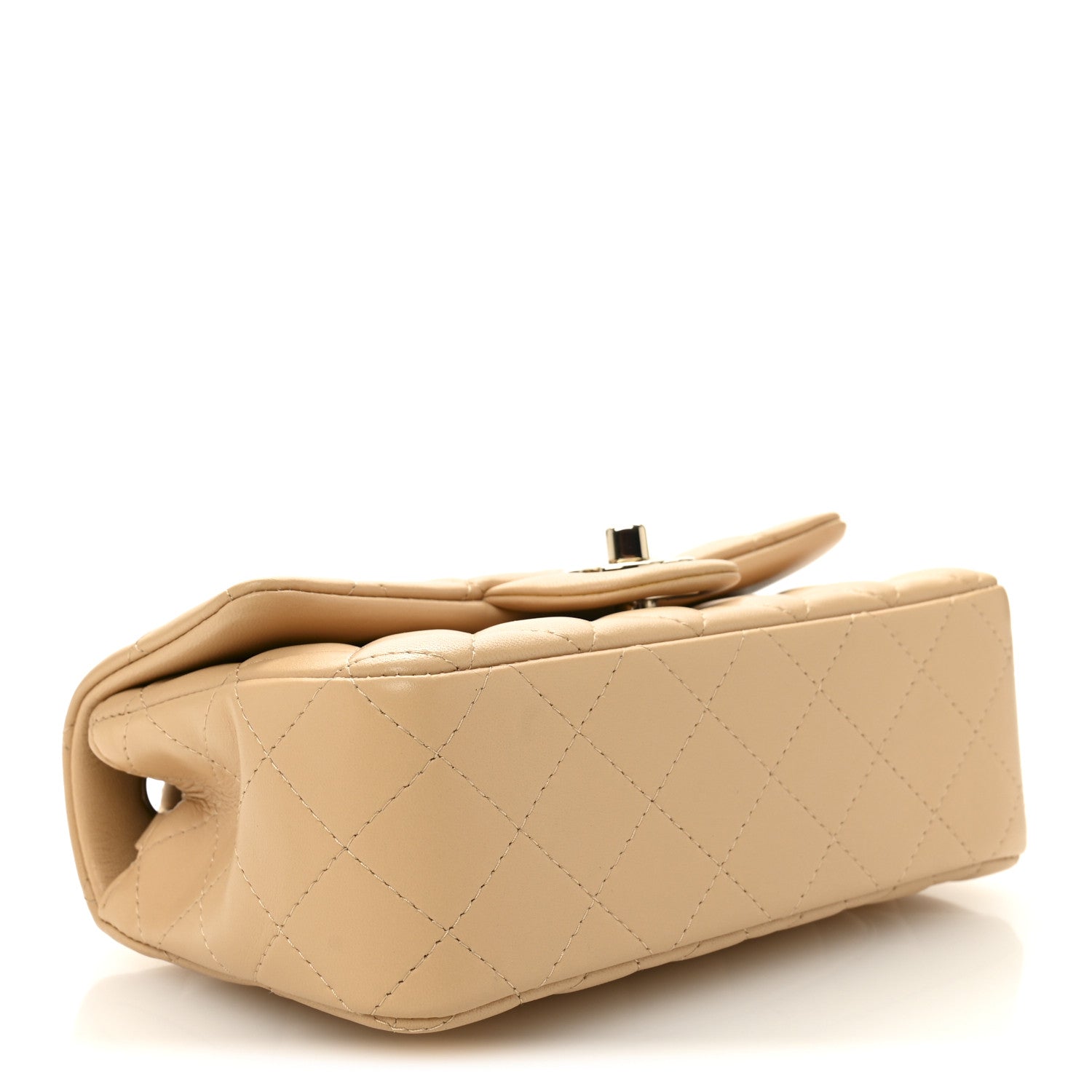 Chanel Lambskin Quilted Mini Rectangular Flap Beige 4 of 11