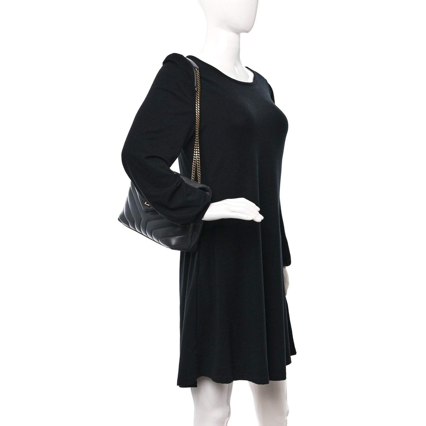 Calfskin Y Quilted Monogram Small Loulou Chain Satchel Storm