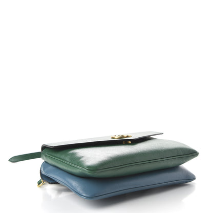 Gucci Calfskin Medium Thiara Double Envelope Shoulder Bag Blue Green 4 of 10