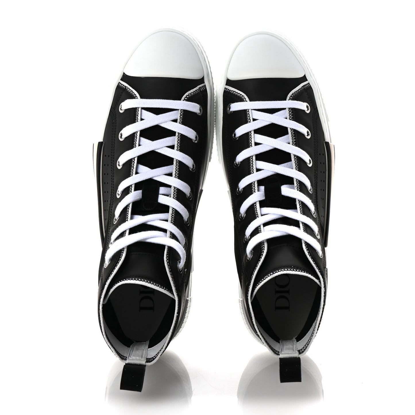 Nylon Calfskin Mens B23 High Top Sneakers 42 Black