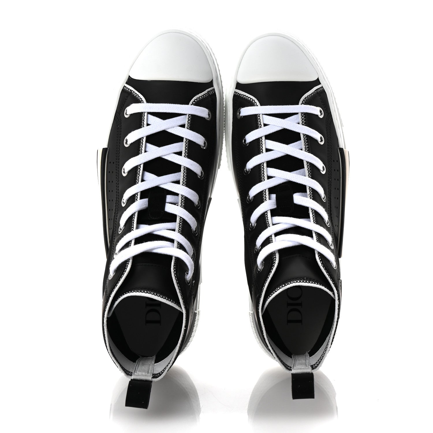 Christian Dior Nylon Calfskin Mens B23 High Top Sneakers 42 Black 2 of 10