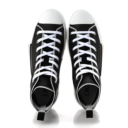 Christian Dior Nylon Calfskin Mens B23 High Top Sneakers 42 Black 2 of 10