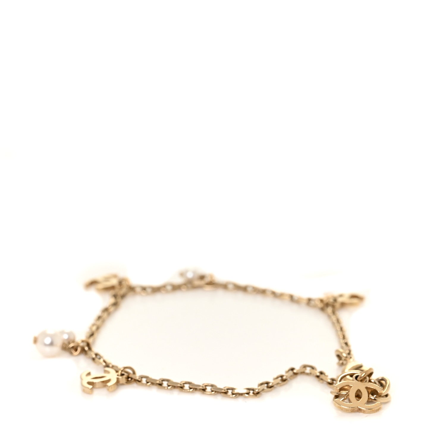Chanel Pearl CC Chain Anklet Gold 1 of 3