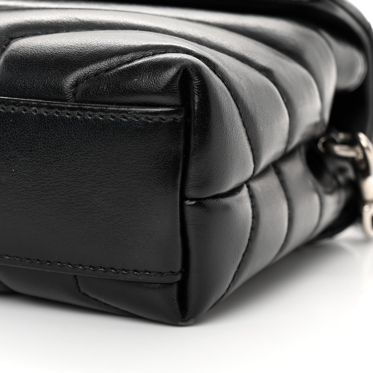 Calfskin Y Quilted Monogram Toy Loulou Crossbody Bag Black