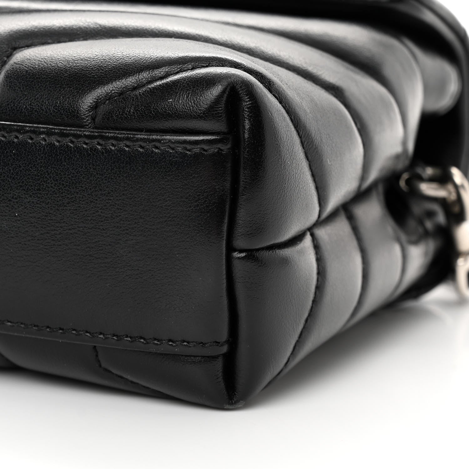 Saint Laurent Calfskin Y Quilted Monogram Toy Loulou Crossbody Bag Black 11 of 14