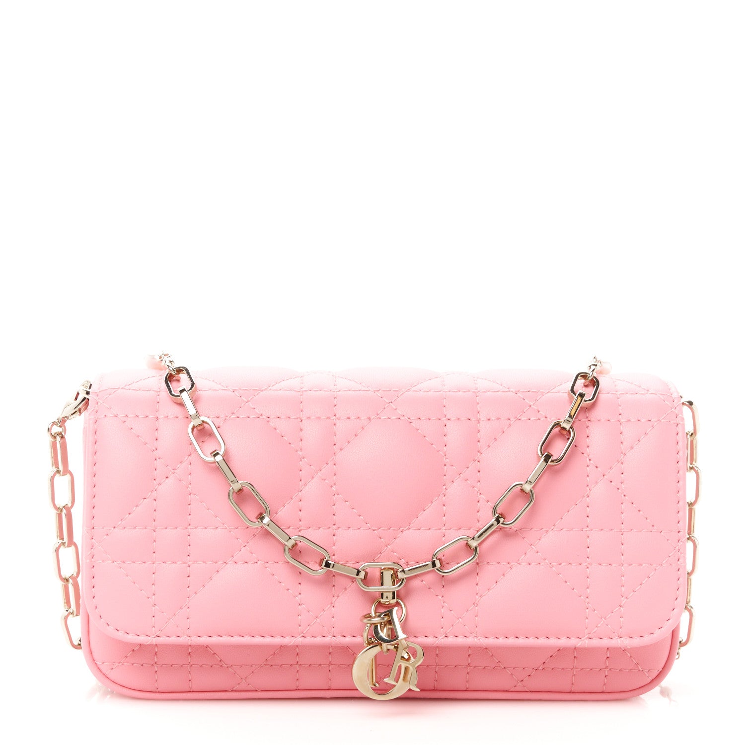 Christian Dior Lambskin Cannage Dior Talk Phone Pouch Pink 1 of 10