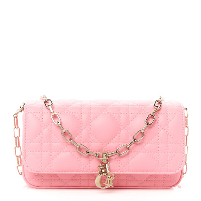 Christian Dior Lambskin Cannage Dior Talk Phone Pouch Pink 1 of 10