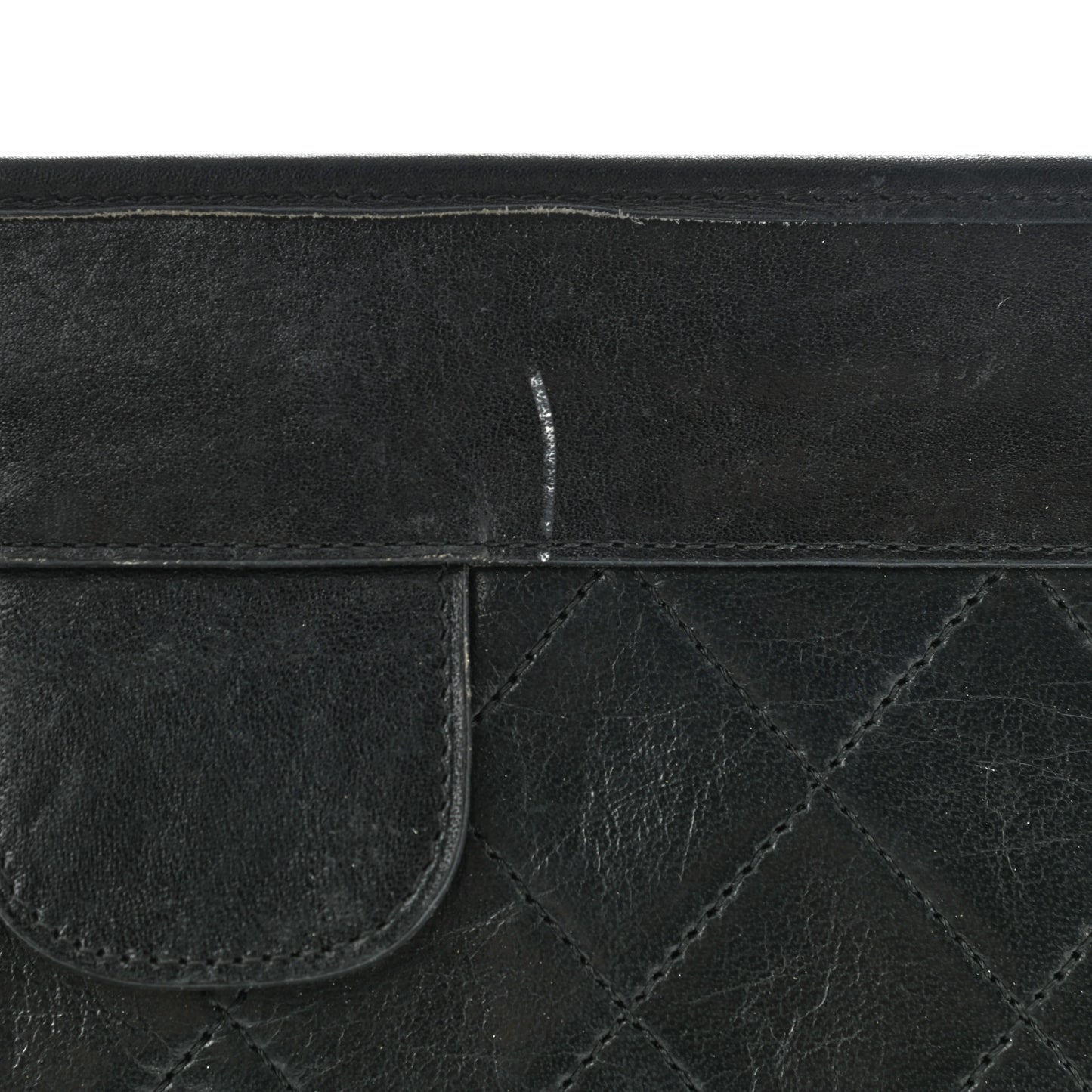 Lambskin Quilted CC Large Clutch Black