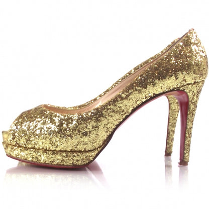 Christian Louboutin Glitter Altadama 100 Pumps 38.5 Gold 2 of 7