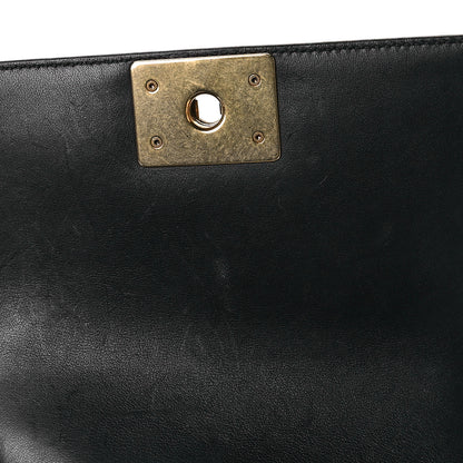 Chanel Calfskin Velvet Small Boy Flap Black Red 6 of 8