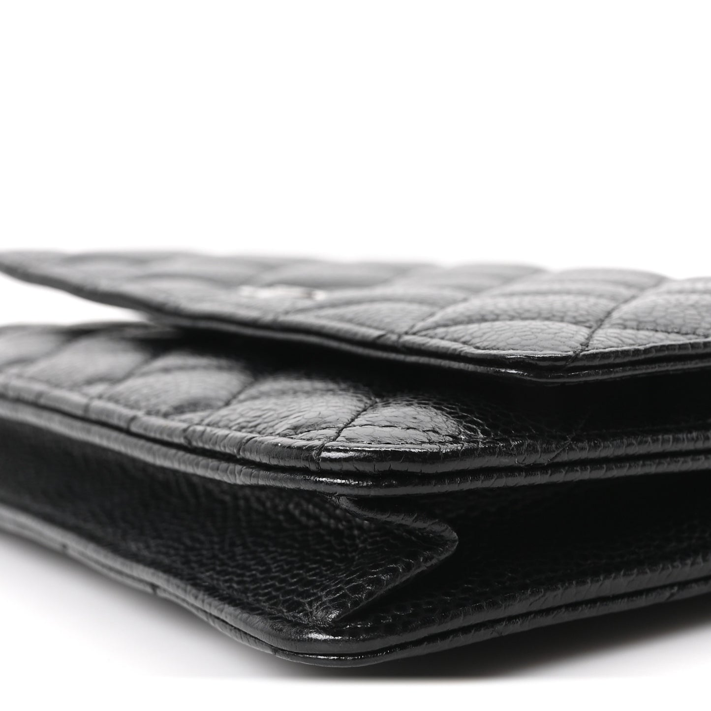 Caviar Quilted Wallet on Chain WOC Black