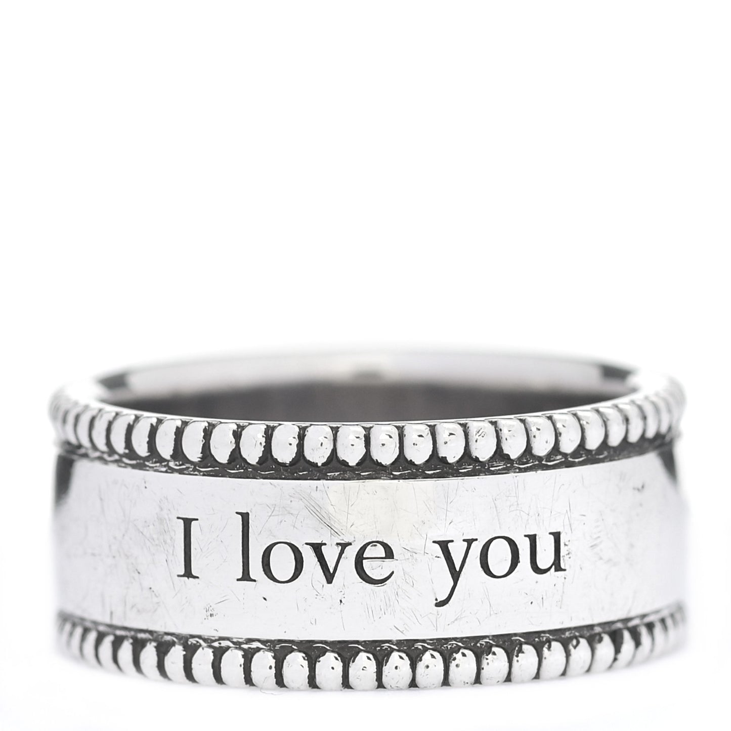 Sterling Silver Milgrain I Love You Band Ring 50 5.5