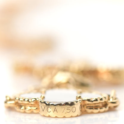 Van Cleef & Arpels 18K Yellow Gold Mother of Pearl 10 Motifs Vintage Alhambra Necklace 4 of 6