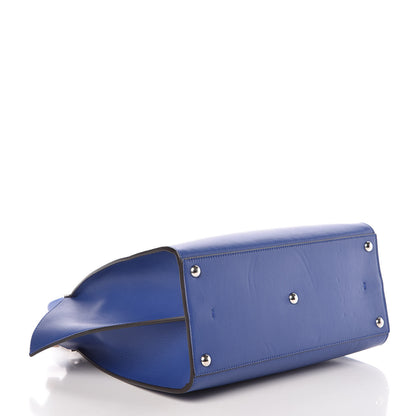 Fendi Vitello Dolce Shiny Nappa Petite 3Jours Tote Blue Neon Rosa Plaster 4 of 9