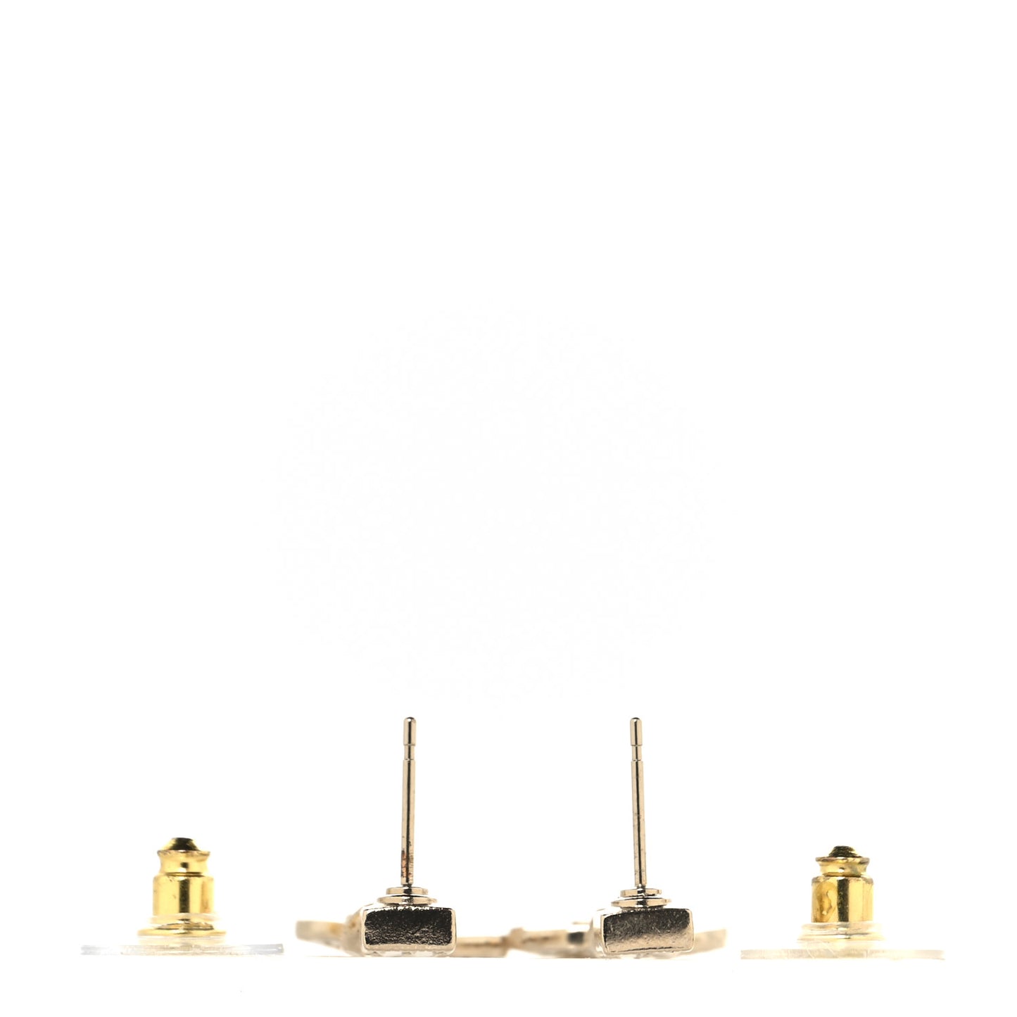 Metal Crystal Baguette CC Chain Drop Earrings Gold