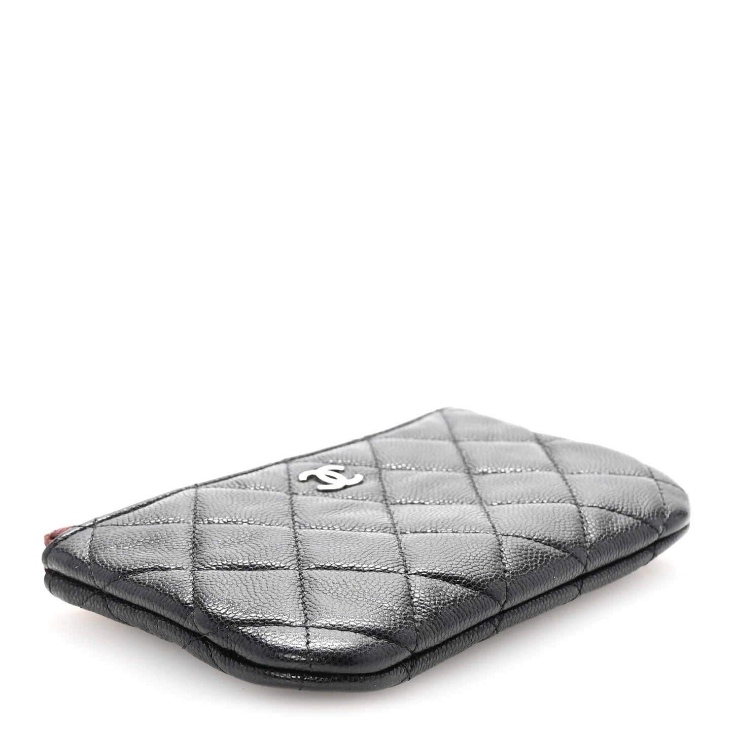 Caviar Quilted Small Cosmetic Case Black