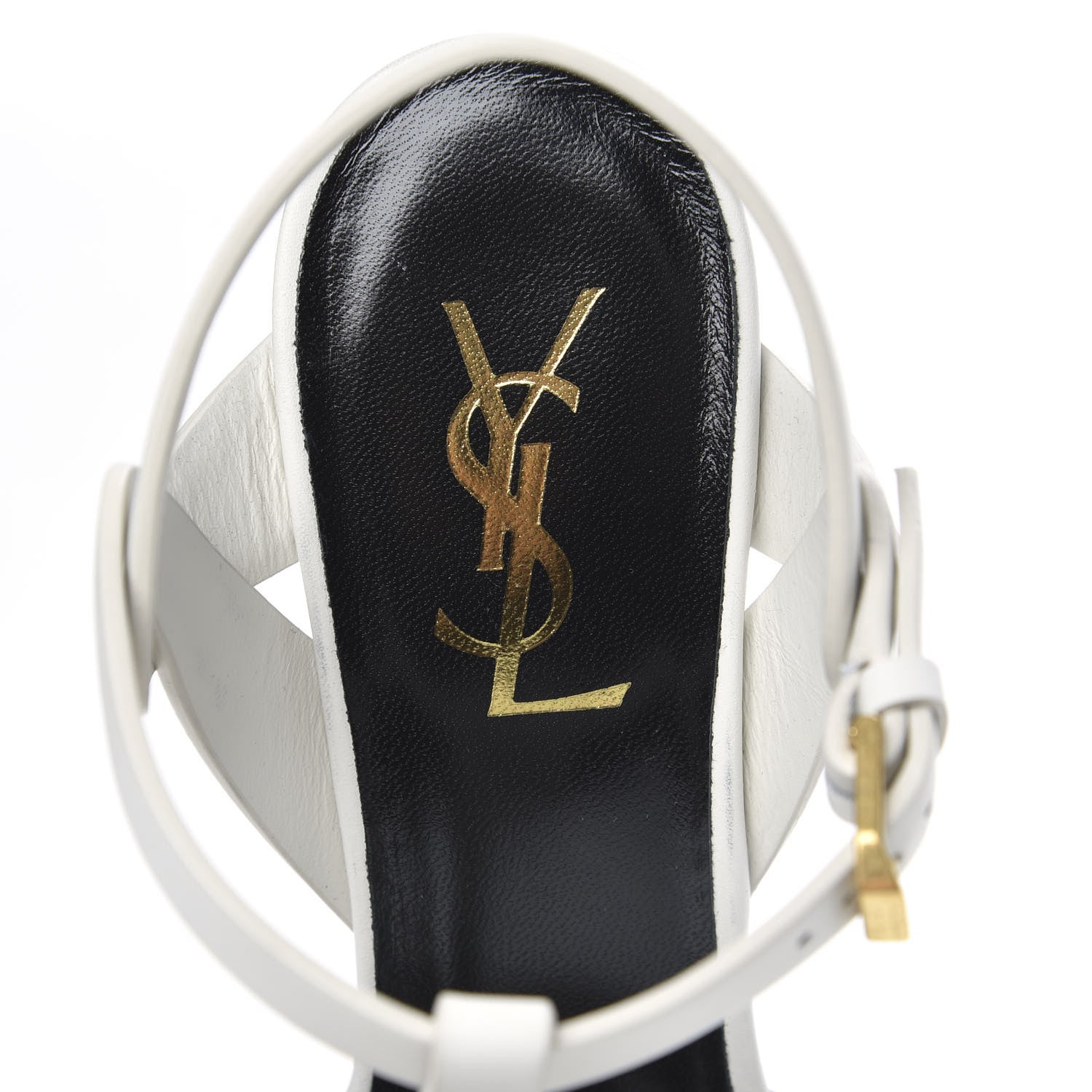 Saint Laurent Calfskin Tribute 75 Platform Sandals 38 White 7 of 8