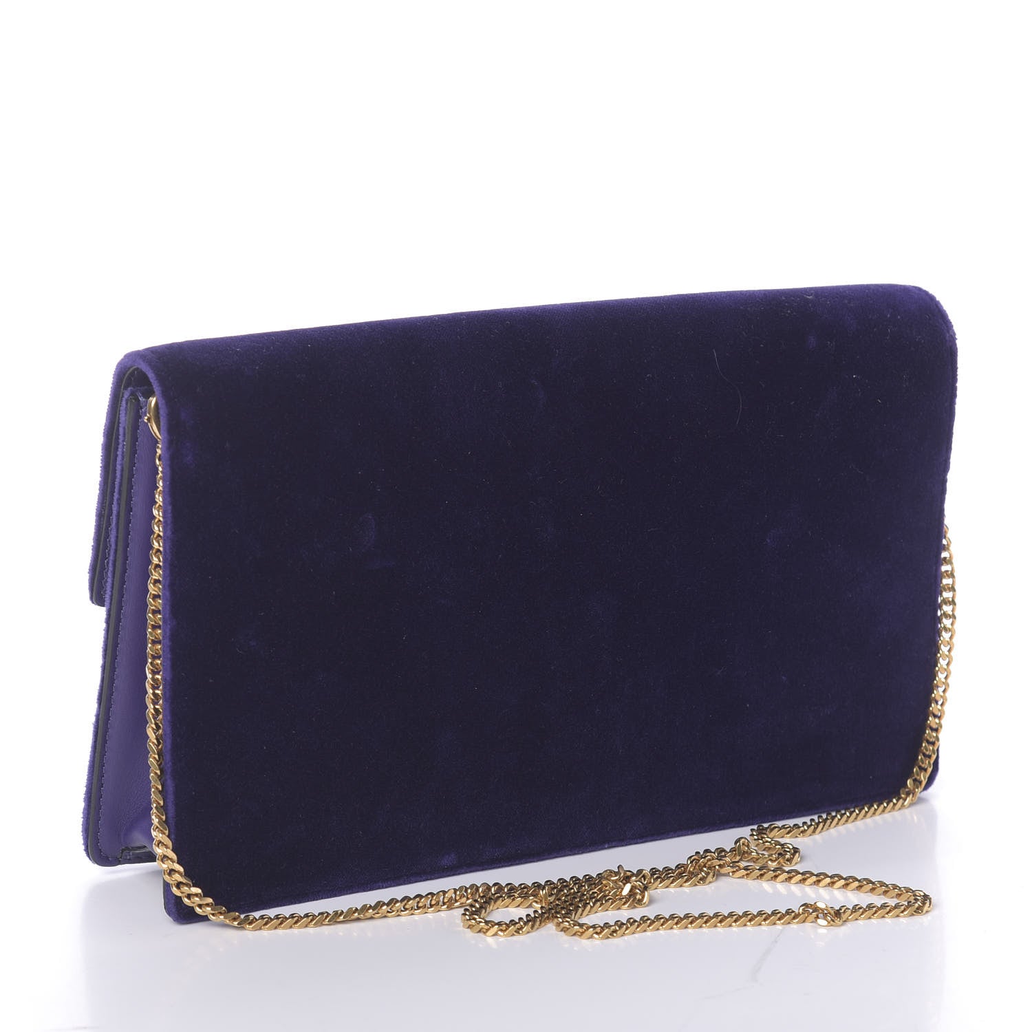 Versace Velluto Vitello Tribute Wallet Chain Crossbody Viola 4 of 10
