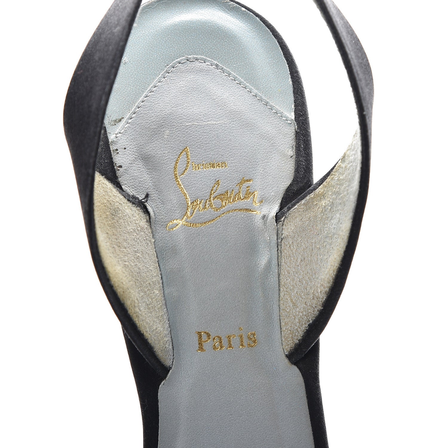 Christian Louboutin Satin Slingback 100 Pumps 38.5 Black 9 of 17
