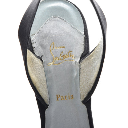 Christian Louboutin Satin Slingback 100 Pumps 38.5 Black 9 of 17