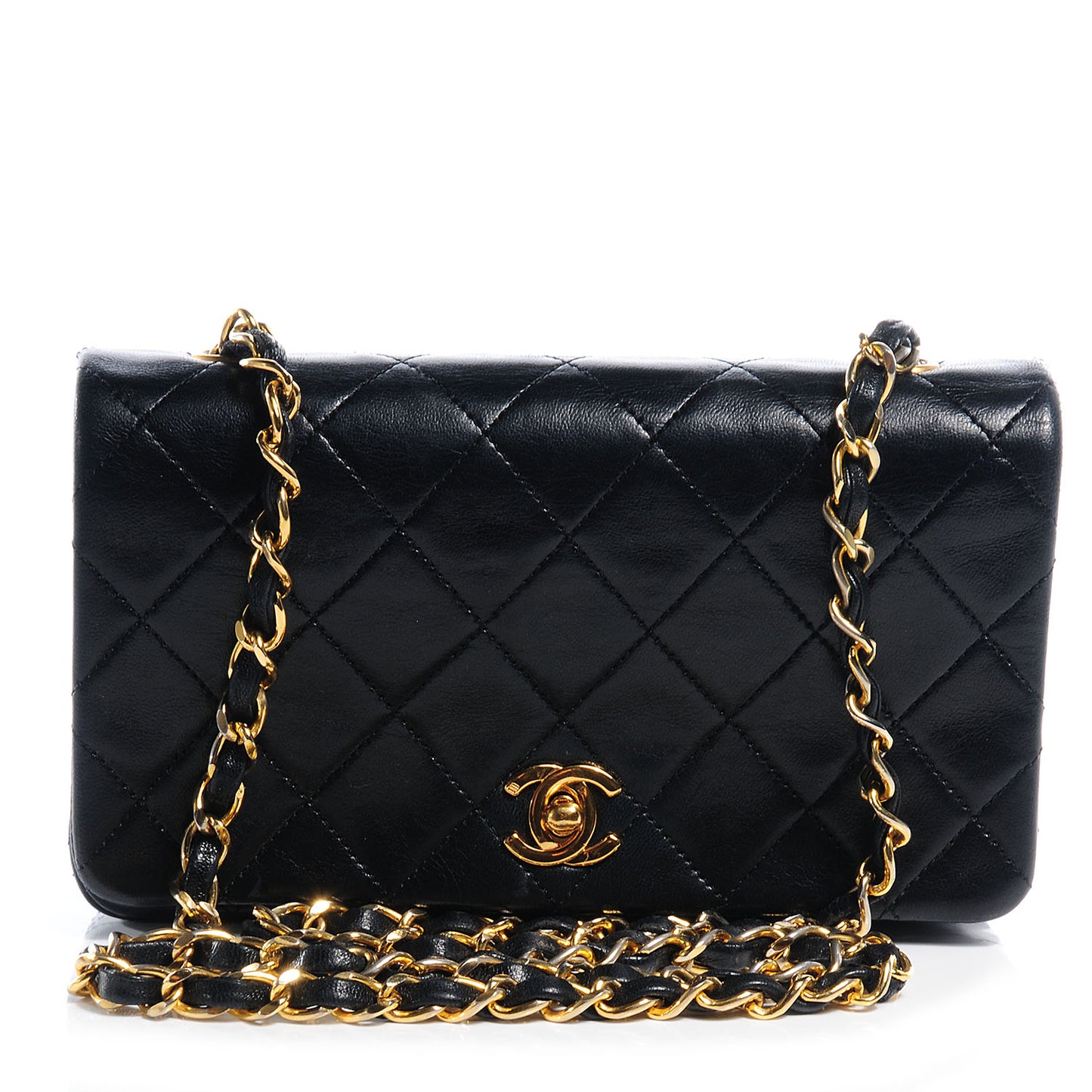 Lambskin Small Single Flap Bag Black