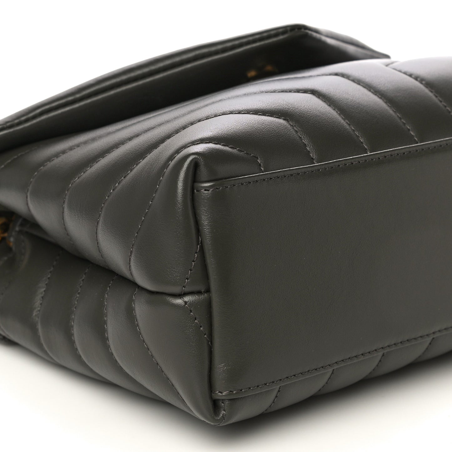 Calfskin Y Quilted Monogram Small Loulou Chain Satchel Pebble