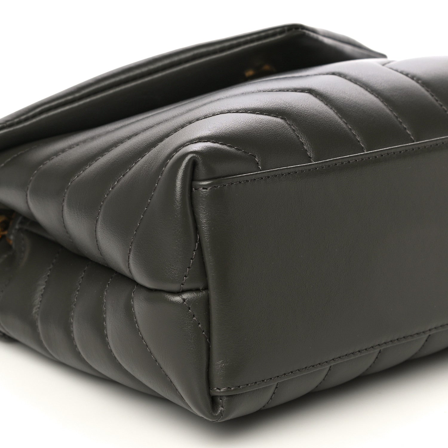Saint Laurent Calfskin Y Quilted Monogram Small Loulou Chain Satchel Pebble 10 of 12
