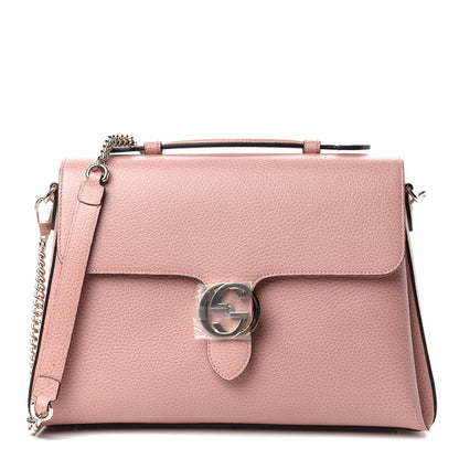 Gucci Dollar Calfskin Medium Interlocking G Top Handle Shoulder Bag Soft Pink 1 of 10