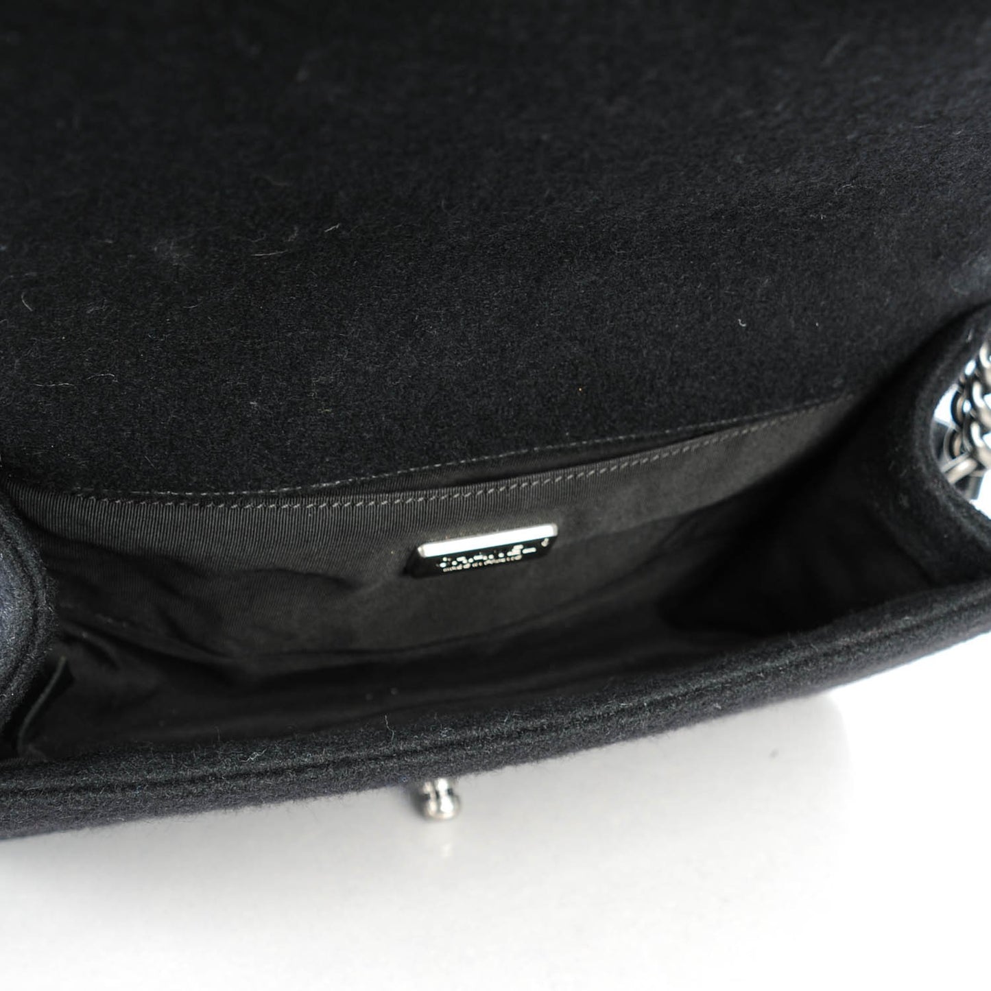 Felt Crest Embellished Medium Boy Flap Black