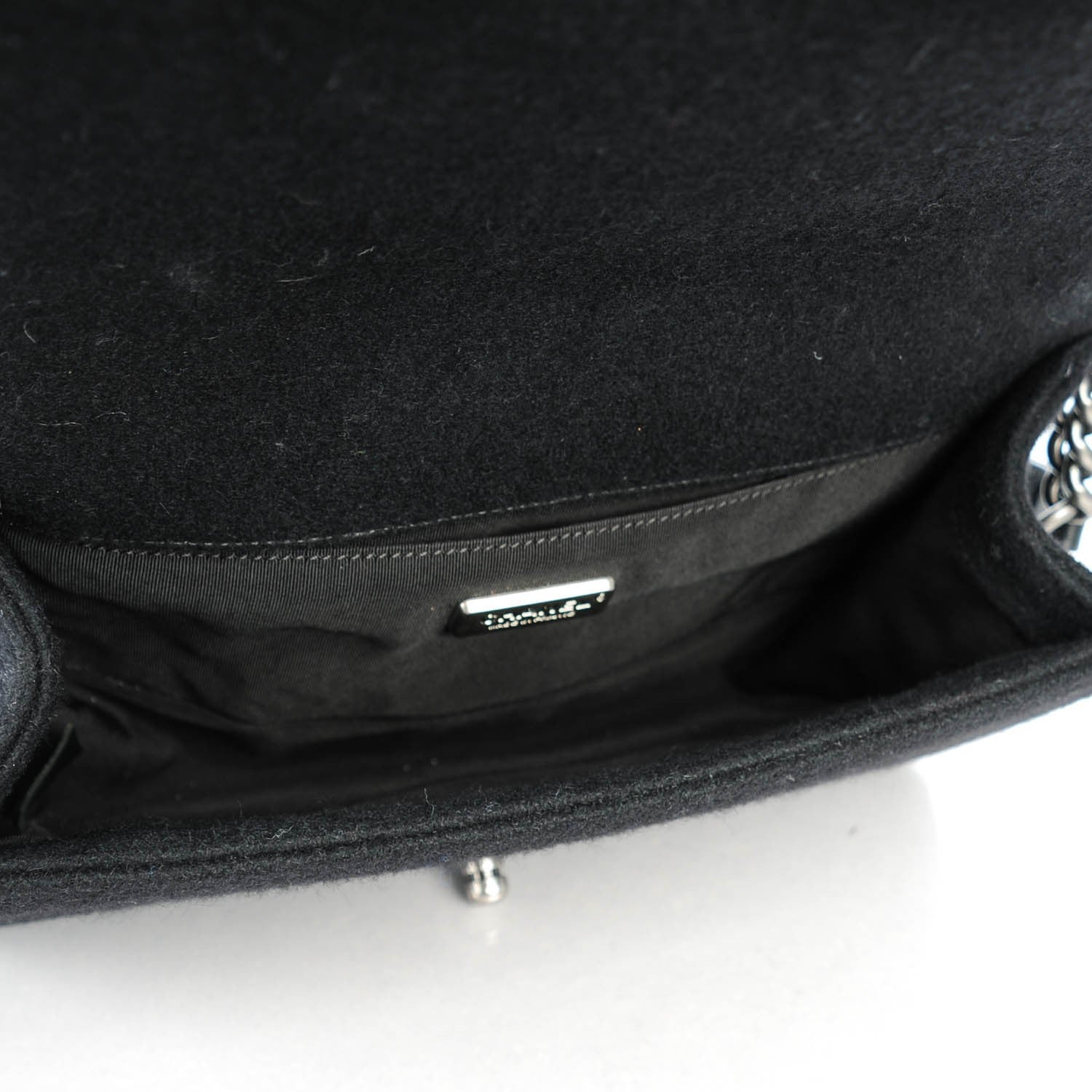 Chanel Felt Crest Embellished Medium Boy Flap Black 5 of 8