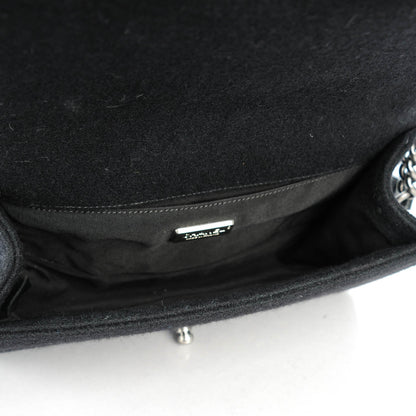 Chanel Felt Crest Embellished Medium Boy Flap Black 5 of 8