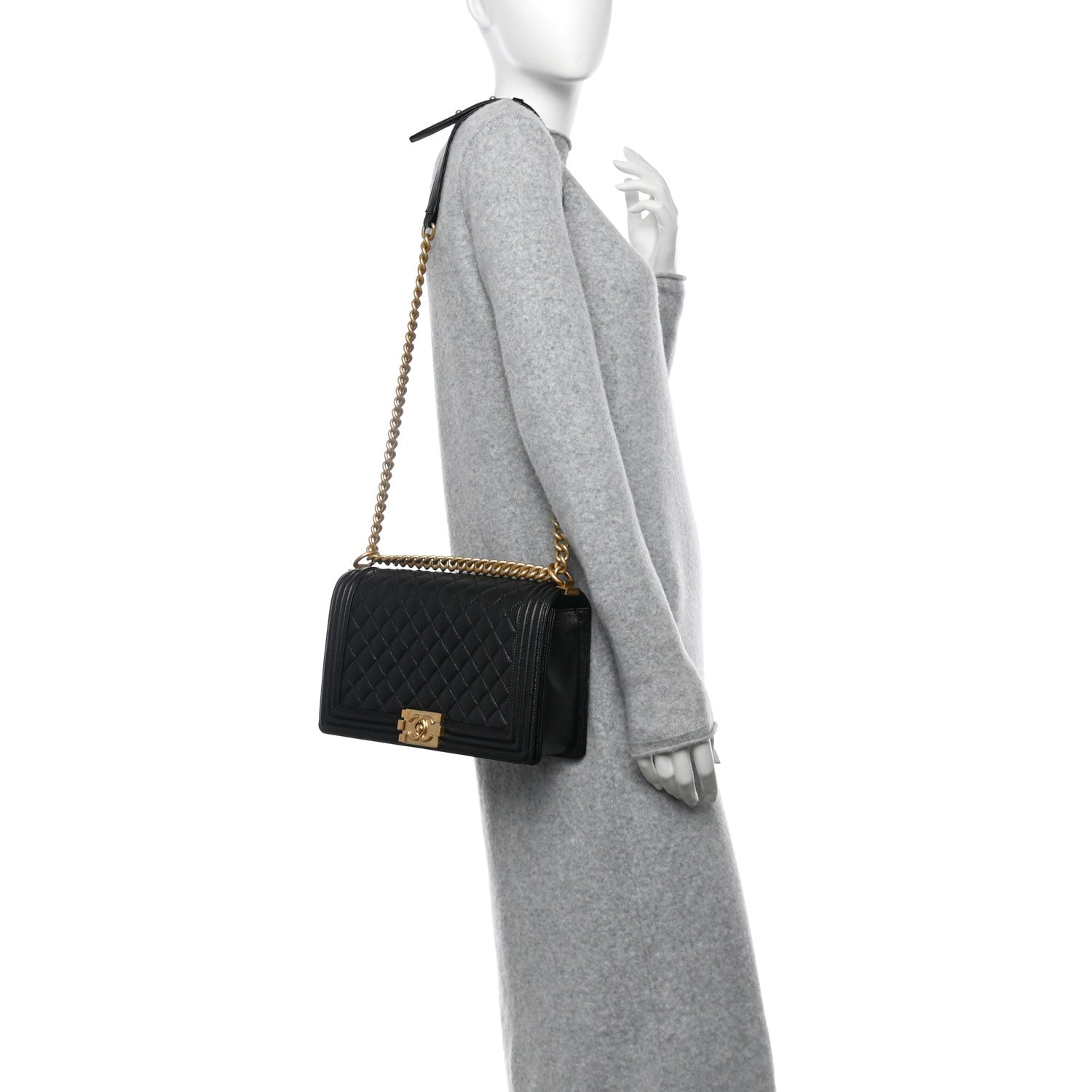 Chanel Caviar Quilted New Medium Boy Flap Black 2 of 9