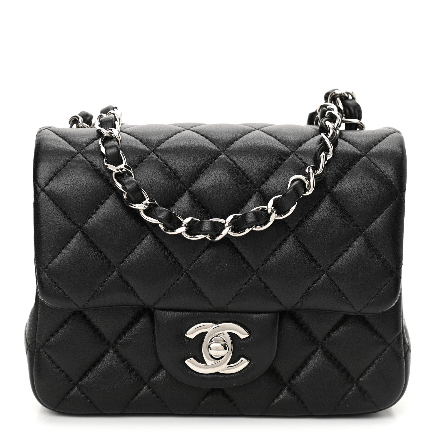 Chanel Lambskin Quilted Mini Square Flap Black 1 of 12