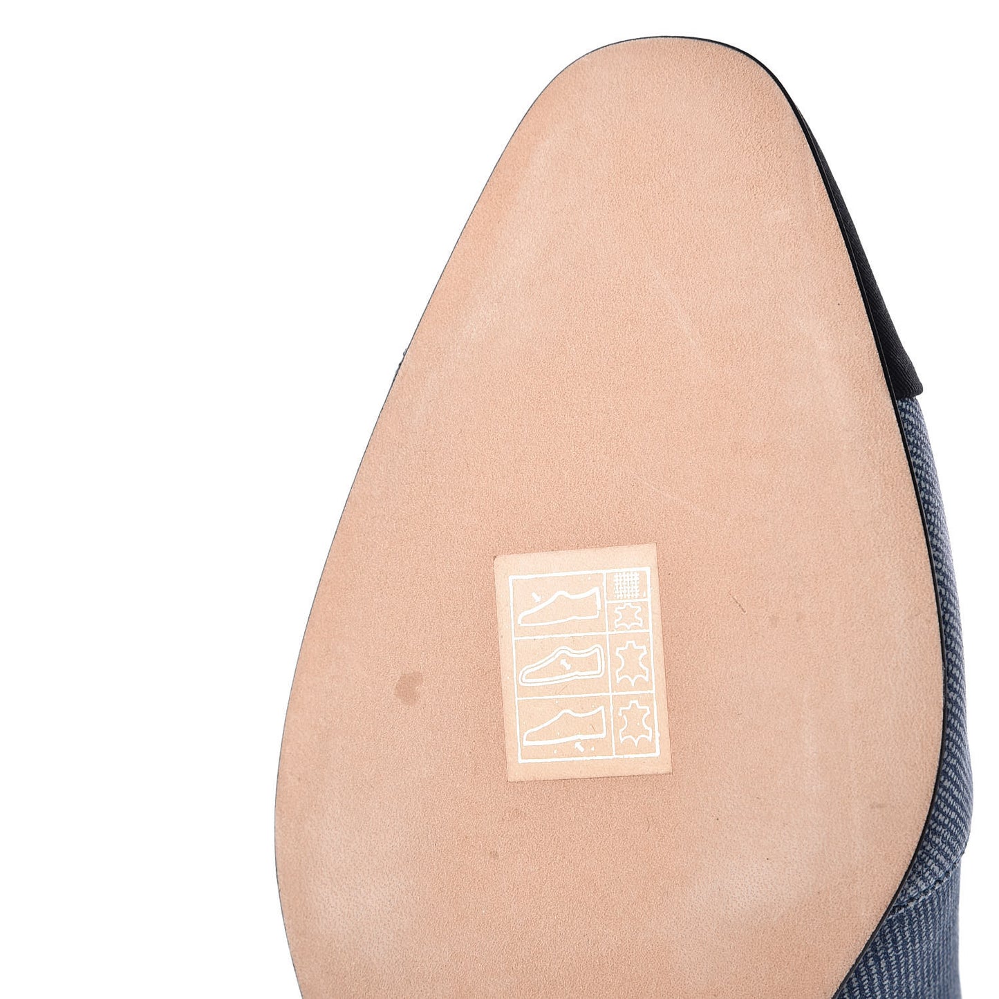 Denim Grosgrain Cap Toe Short Boots 39.5 Blue