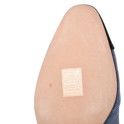 Chanel Denim Grosgrain Cap Toe Short Boots 39.5 Blue 10 of 11