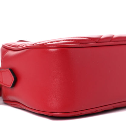 Gucci Calfskin Matelasse Small GG Marmont Chain Shoulder Bag Hibiscus Red 10 of 14