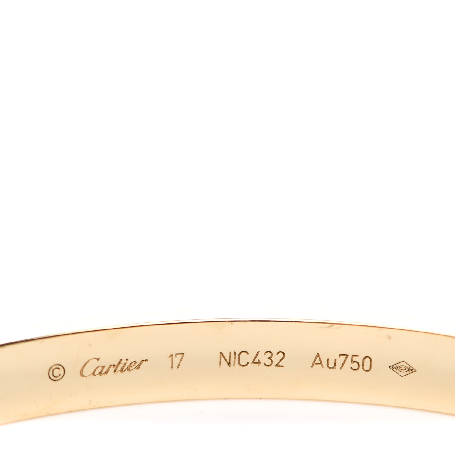 Cartier 18K Yellow Gold LOVE Bracelet 17 5 of 6