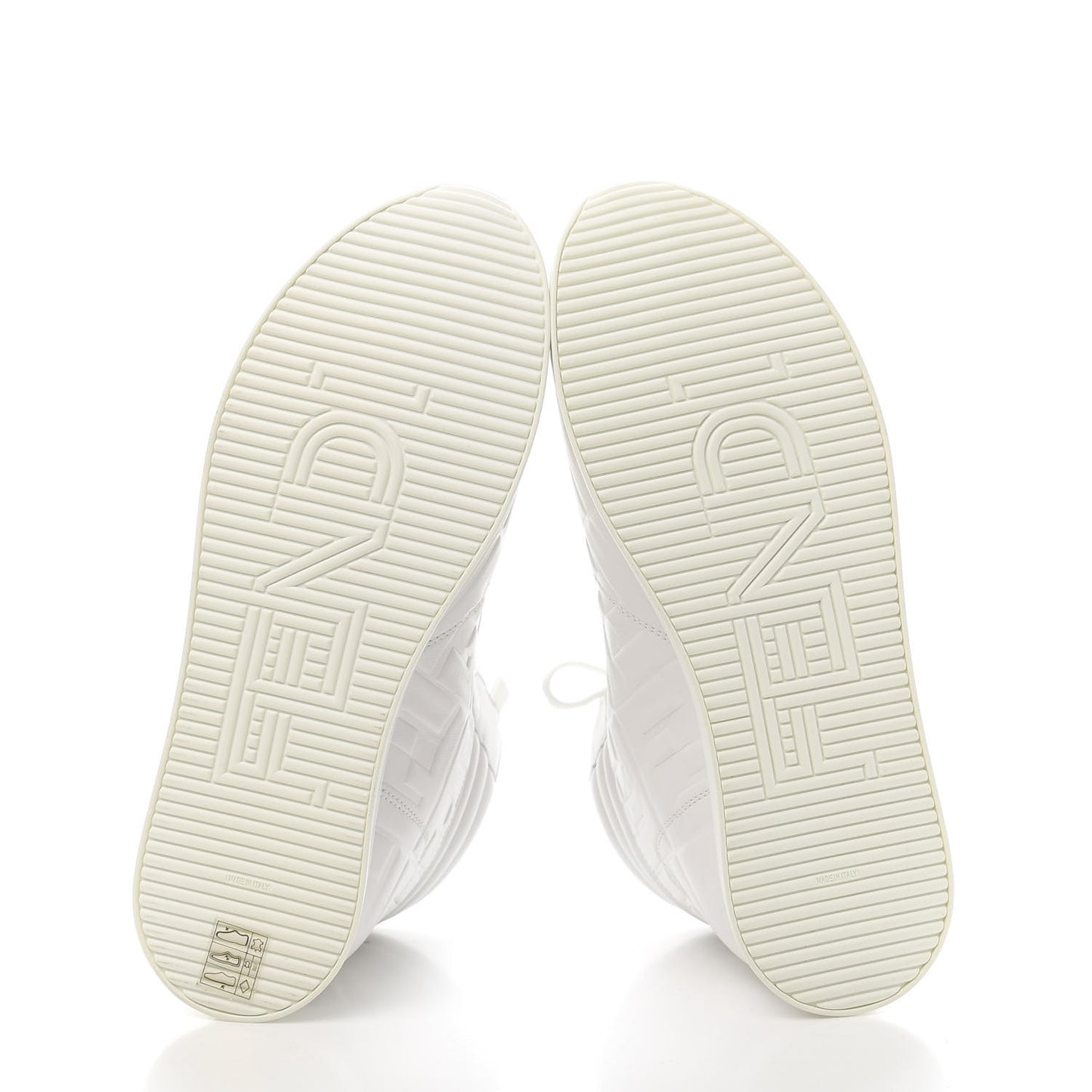 Nappa Macro FF Embossed Womens High Top Sneakers 40 White Ice