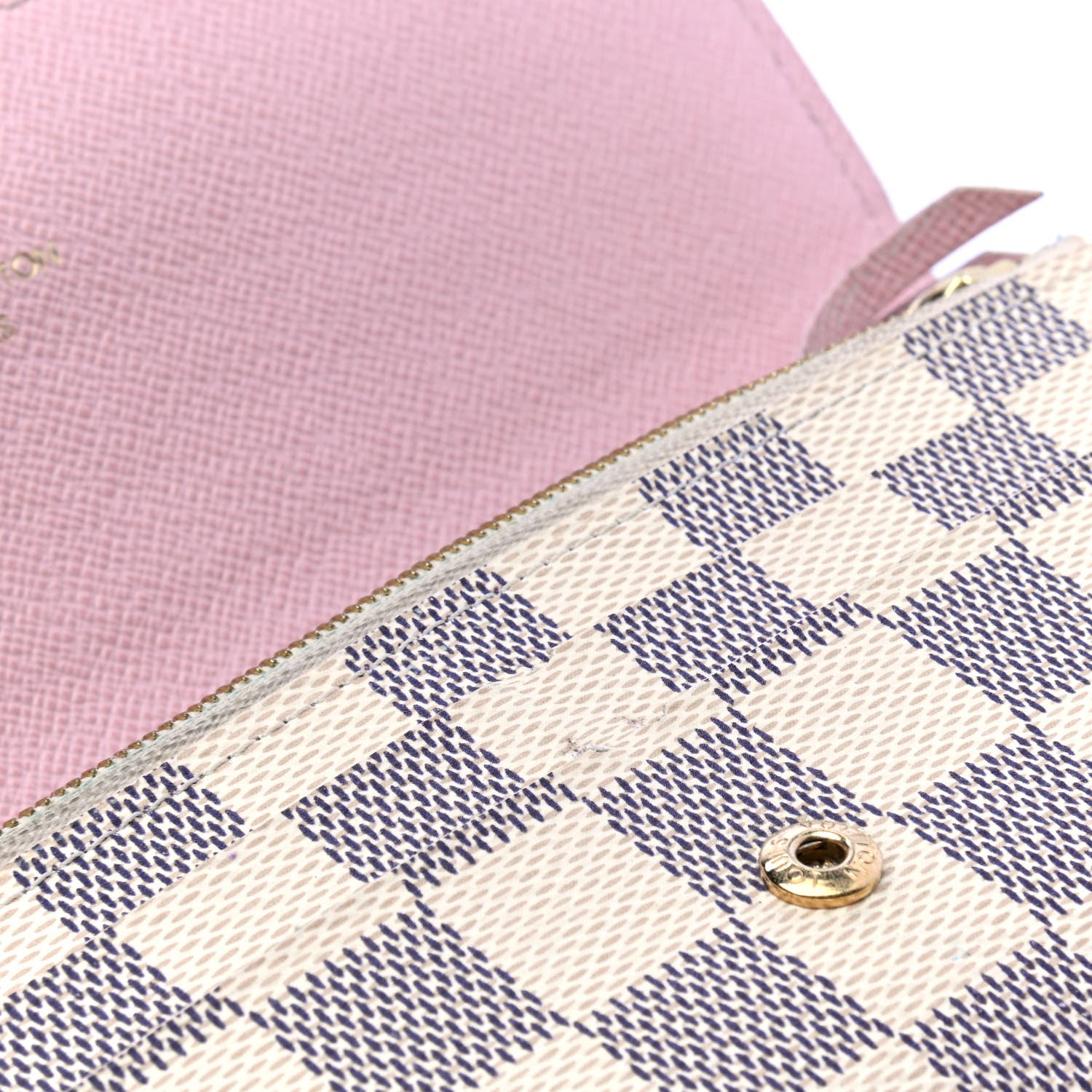 Louis Vuitton Damier Azur Emilie Wallet Rose Ballerine 5 of 8