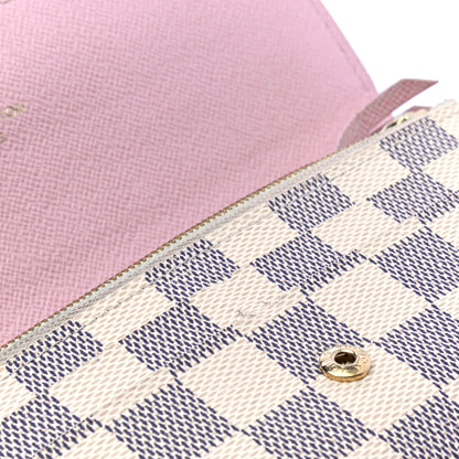 Louis Vuitton Damier Azur Emilie Wallet Rose Ballerine 5 of 8
