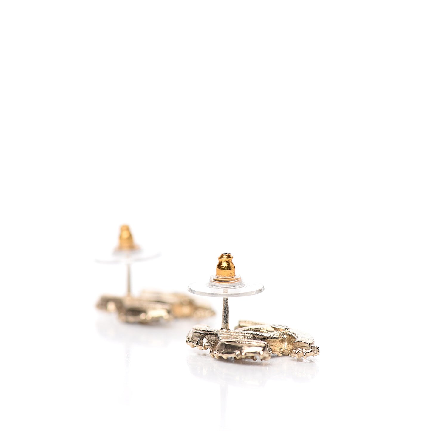 Pearl CC Camellia Express Stud Earrings Gold