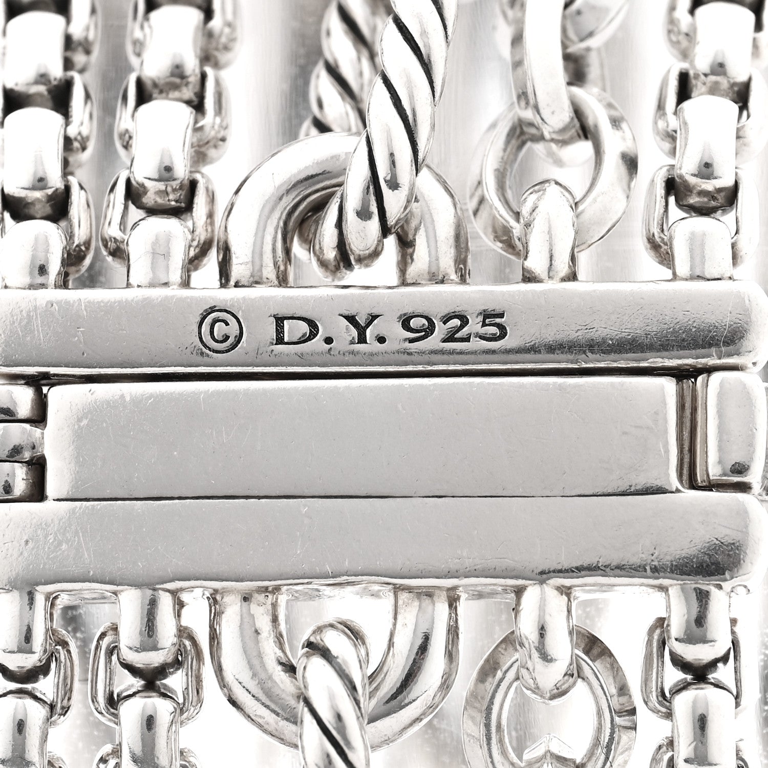 David Yurman Sterling Silver Multi Row Chain Bracelet 3 of 3