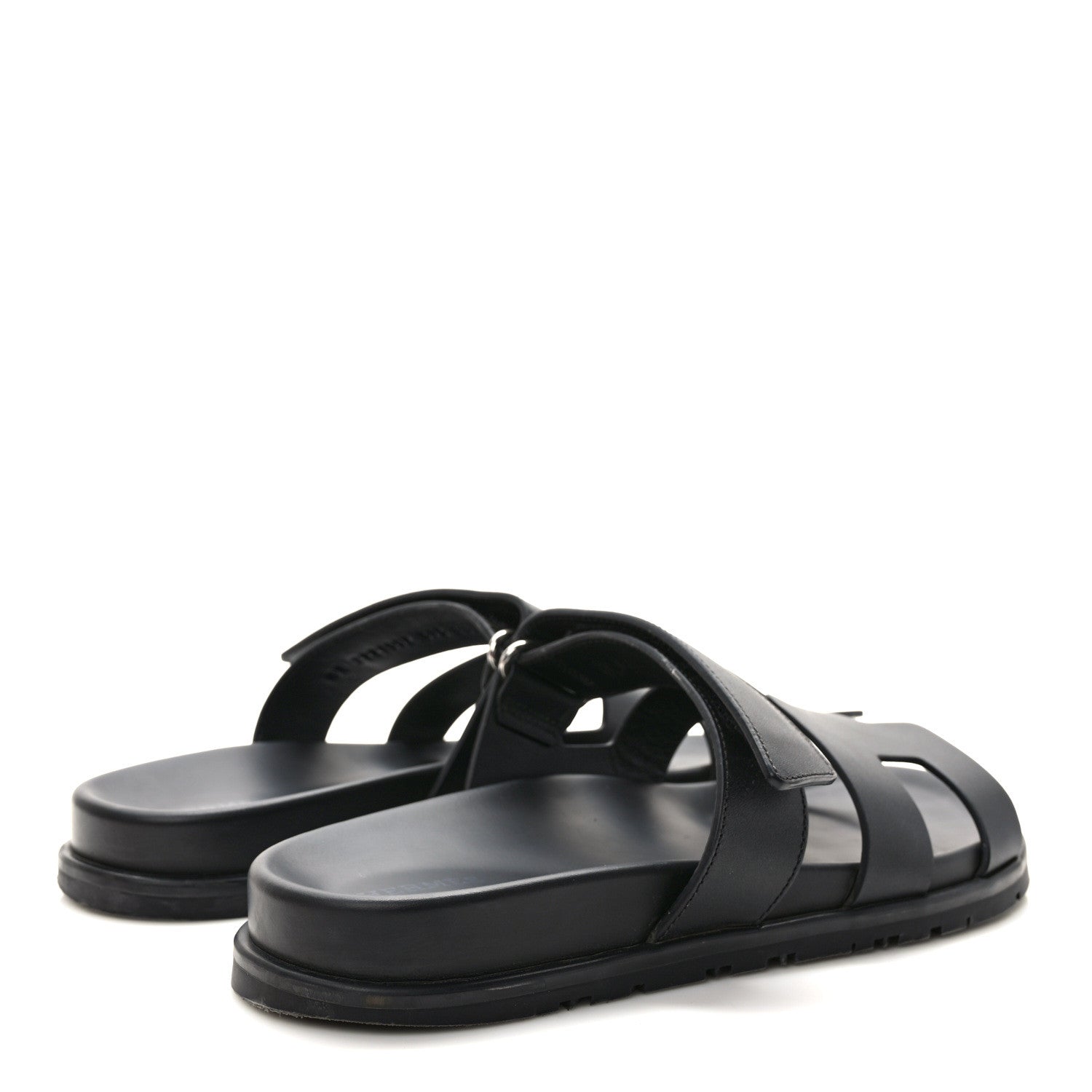 Hermes Calfskin Womens Chypre Sandals 39.5 Black 4 of 10