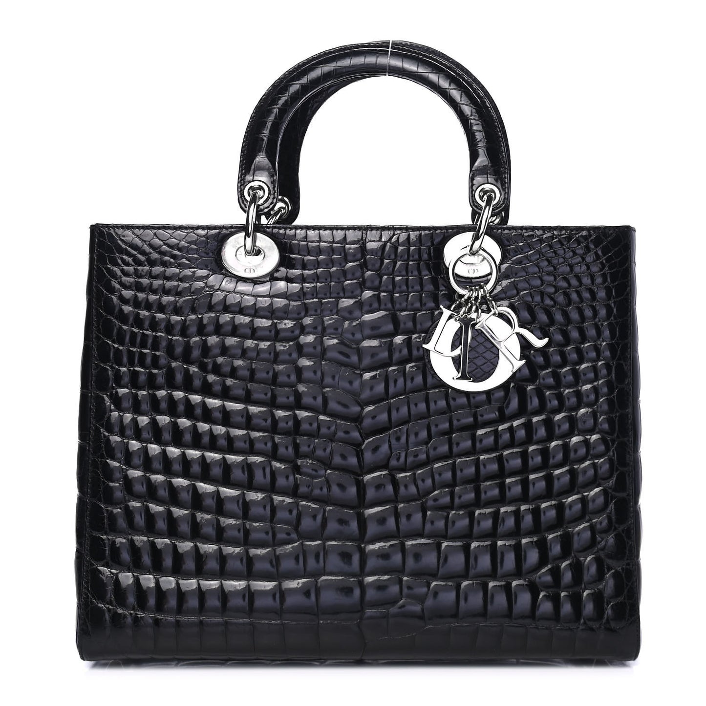 Crocodile Large Lady Dior Black